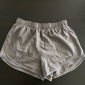 Nike Dri Fit Drawstring Basic Active Lined Running Shorts Gray